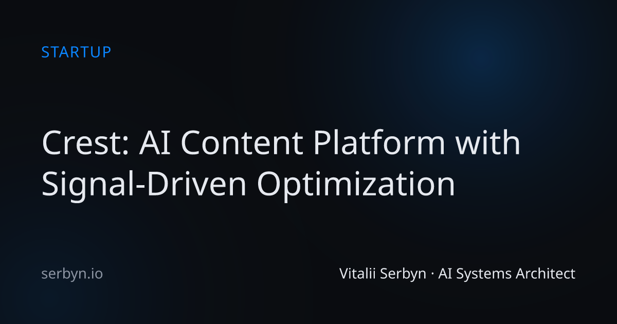 Crest: AI Content Platform with Signal-Driven Optimization